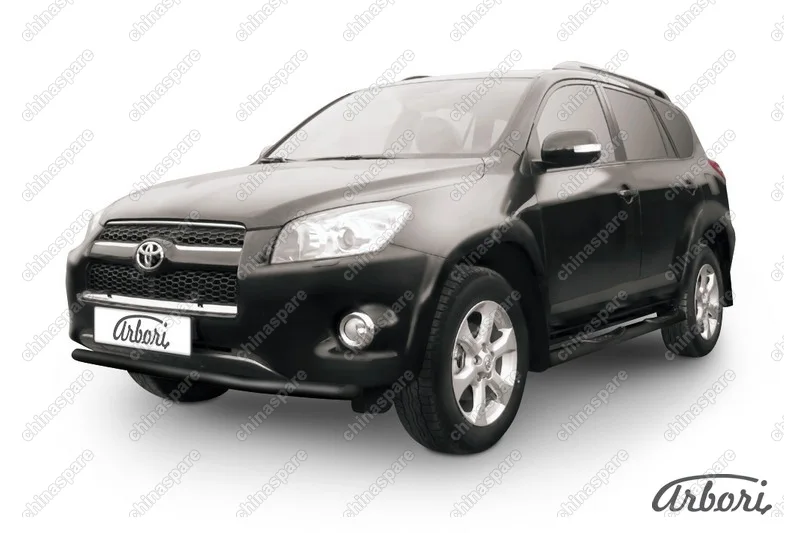 Защита переднего бампера d57 Arbori черн. для Toyota RAV4 Long 2009-2014