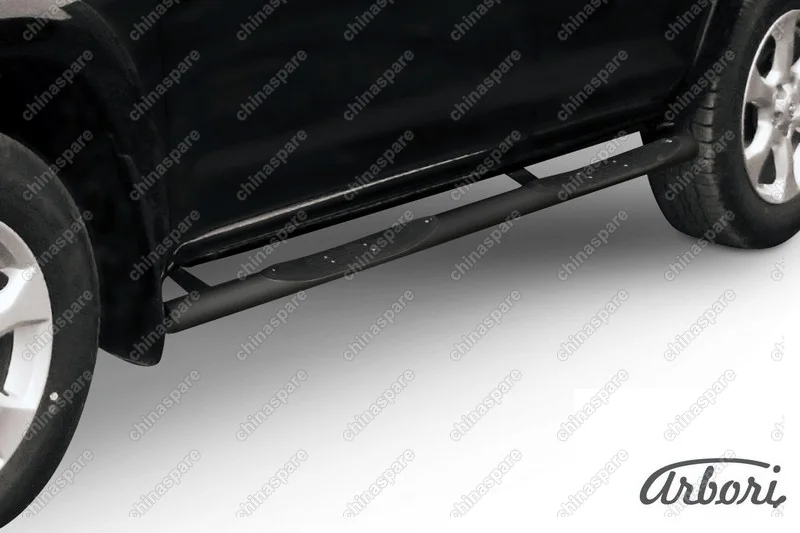 Защита порогов d76 с проступями Arbori черн. для Toyota RAV4 Long 2009-2014