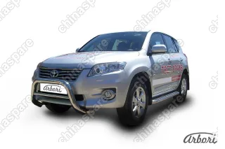 Кенгурятник d76 низкий Arbori нерж. сталь для Toyota RAV4 2010-2014