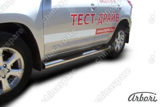 AFZDATR41012 Защита штатных порогов Arbori d76 с проступями TOYOTA RAV-4 2010-2012