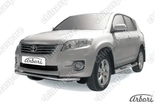 Защита переднего бампера d57 Arbori нерж. сталь для Toyota RAV4 2010-2014