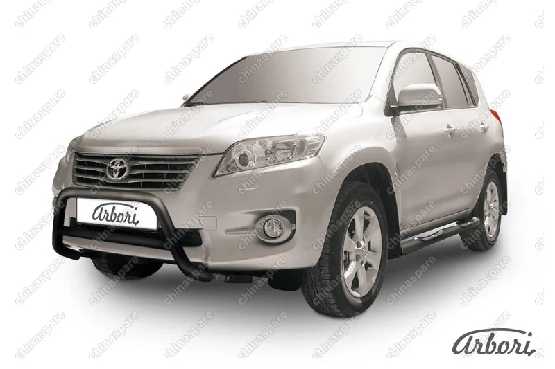 Кенгурятник d57 низкий Arbori черн. для Toyota RAV4 2010-2014