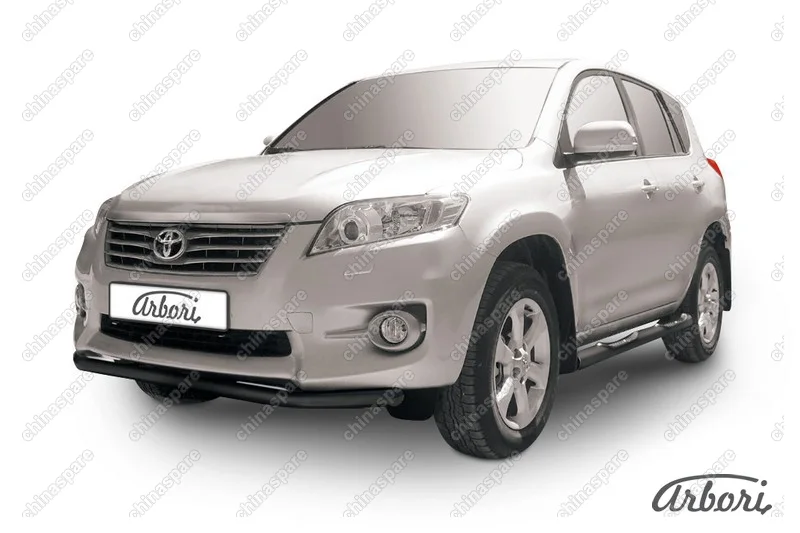 Защита переднего бампера d57 Arbori черн. для Toyota RAV4 2010-2014
