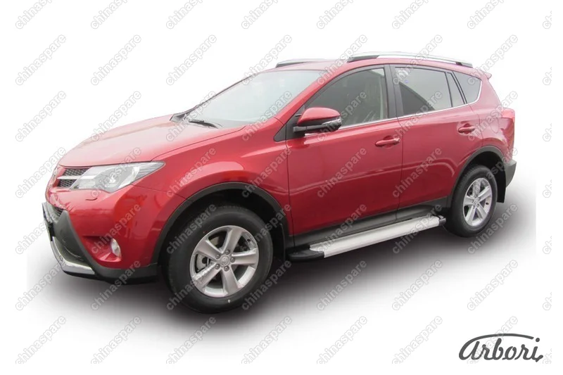 Комплект алюминиевых порогов Arbori Optima Silver 1700 для TOYOTA RAV4 2013-2015
