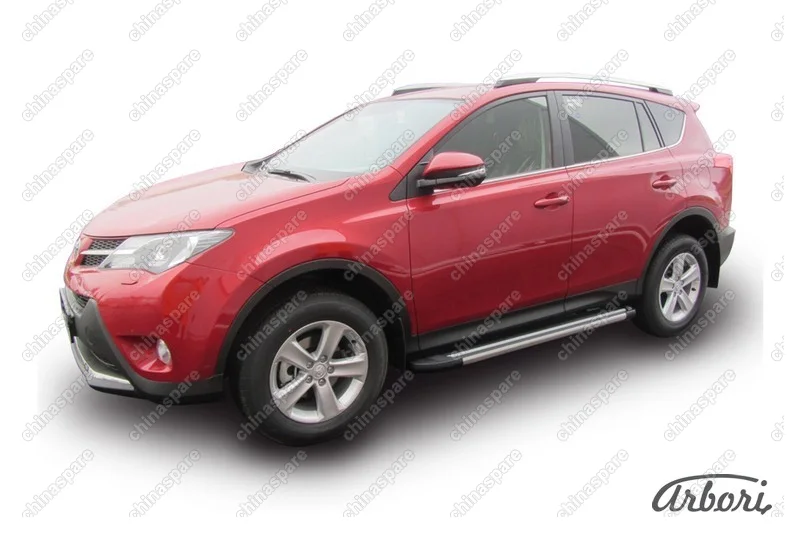 Комплект алюминиевых порогов Arbori Luxe Black 1700 для TOYOTA RAV4 2013-2015