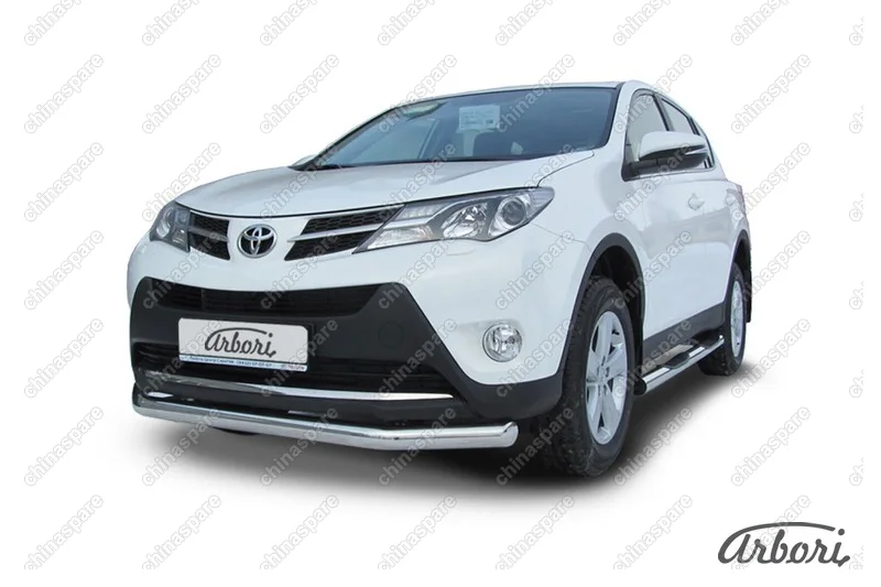 Защита переднего бампера d76 Arbori нерж. сталь для TOYOTA RAV4 2013-2015