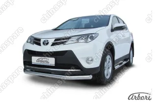 Защита переднего бампера d76 Arbori нерж. сталь для TOYOTA RAV4 2013-2015