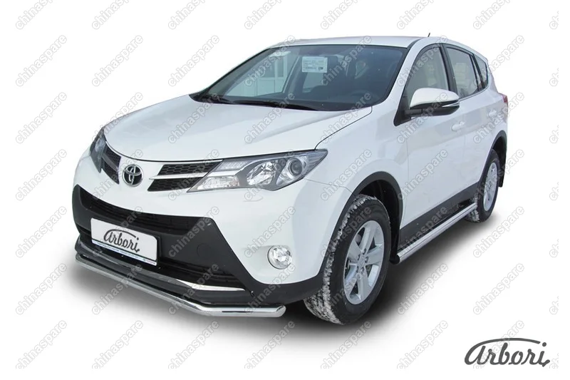 Защита переднего бампера d57  Arbori нерж. сталь для TOYOTA RAV4 2013-2015