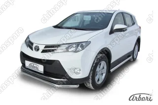 Защита переднего бампера d57  Arbori нерж. сталь для TOYOTA RAV4 2013-2015