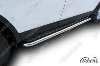 Защита порогов d57 с листом усиленная Arbori нерж. сталь для TOYOTA RAV4 2013-2015