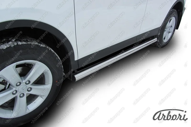 Защита порогов d76 труба Arbori нерж. сталь для TOYOTA RAV4 2013-2015