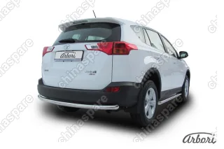 Защита заднего бампера d57 радиусная Arbori нерж. сталь для TOYOTA RAV4 2013-2015