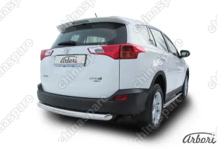 Защита заднего бампера d76 радиусная Arbori нерж. сталь для TOYOTA RAV4 2013-2015