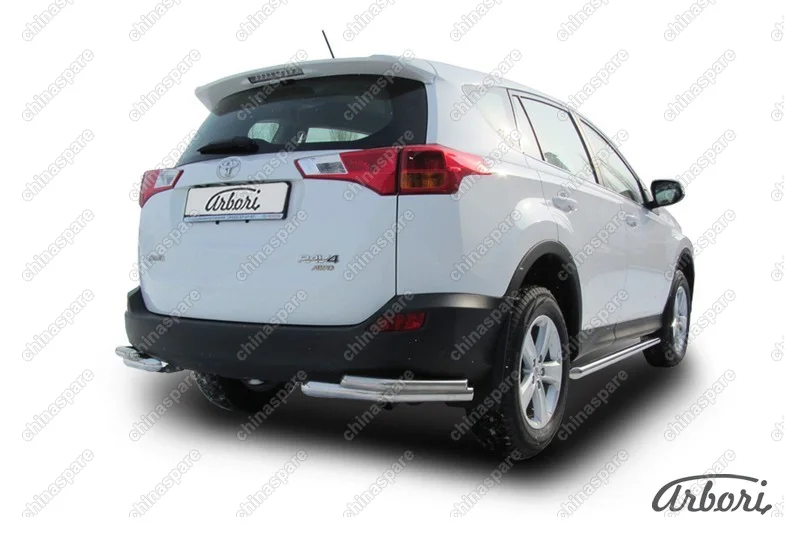 Уголки d57+d42 двойные  Arbori нерж. сталь для TOYOTA RAV4 2013-2015