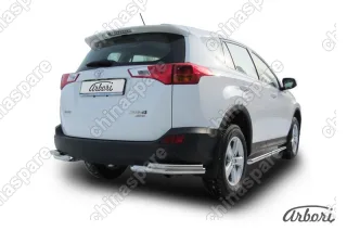 Уголки d57+d42 двойные  Arbori нерж. сталь для TOYOTA RAV4 2013-2015