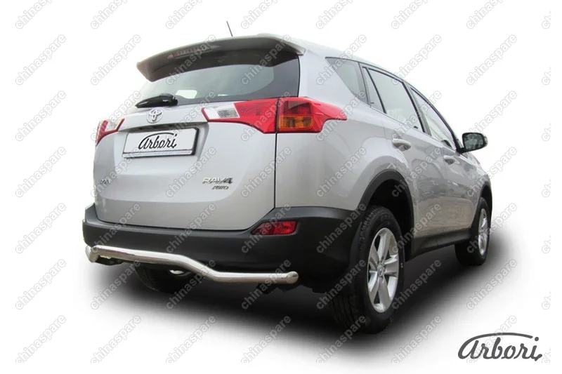 Защита заднего бампера d57 "волна" Arbori нерж. сталь для TOYOTA RAV4 2013-2015