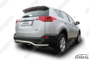 Защита заднего бампера d57 "волна" Arbori нерж. сталь для TOYOTA RAV4 2013-2015