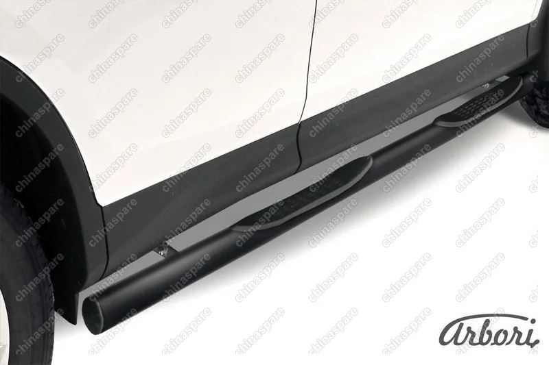 Защита порогов d76 с проступями Arbori черн. для TOYOTA RAV4 2013-2015