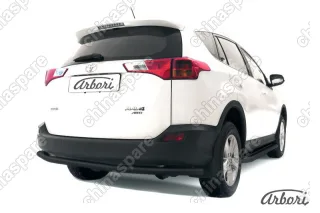 Защита заднего бампера d57 длинная Arbori черн. для TOYOTA RAV4 2013-2015