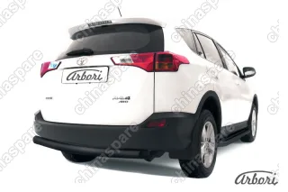 Защита заднего бампера d76 радиусная Arbori черн. для TOYOTA RAV4 2013-2015