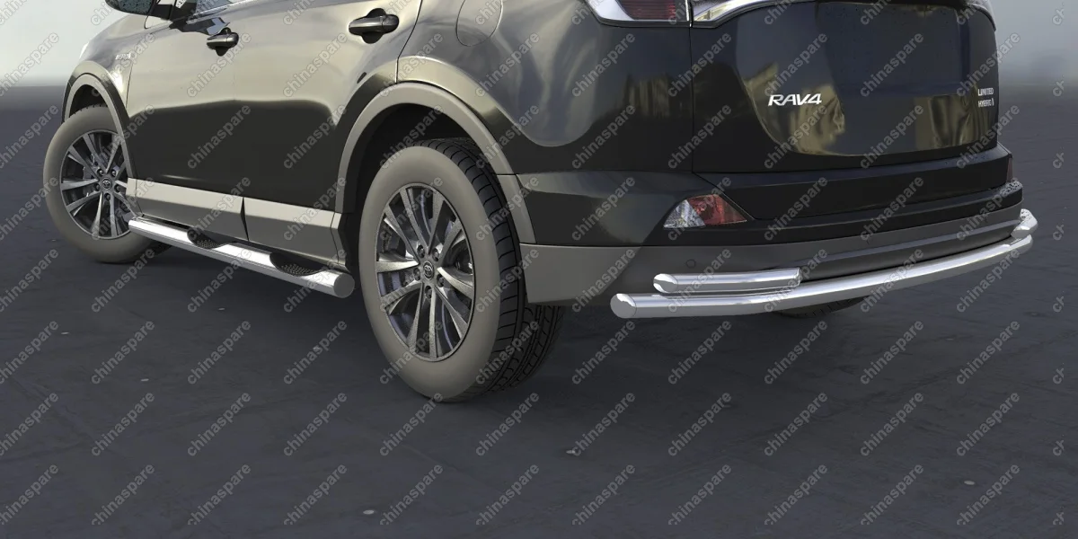 Защита порогов d76 с проступями Arbori нерж. сталь для TOYOTA RAV4 2015-нв