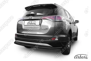Защита заднего бампера d57 длинная Arbori черн. для TOYOTA RAV4 2015-нв