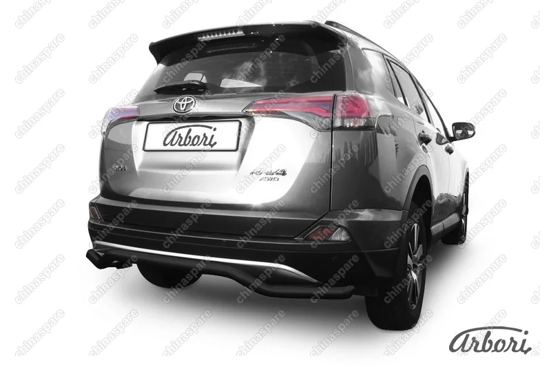 Защита заднего бампера d57 "волна" Arbori черн. для TOYOTA RAV4 2015-нв
