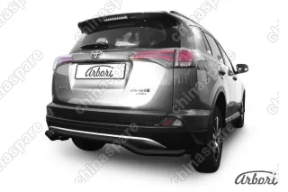 Защита заднего бампера d57 "волна" Arbori черн. для TOYOTA RAV4 2015-нв