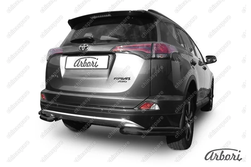 Уголки d57+d42 двойные  Arbori черн. для TOYOTA RAV4 2015-нв