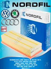 Фильтр воздушный «Nordfil» Volkswagen Tiguan (BWK,CAVA,CTHA) 1,4-2,0 TSI 2007-2018, Jetta VI 1.4-2.0 TSI, Passat VII 1,4