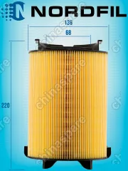 Фильтр воздушный «Nordfil» Skoda Octavia II 1,4 04 -13 / Volkswagen Jetta VI 1,4 / Golf VI 1,6 09-