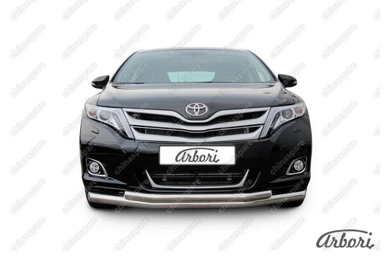 AFZDATVEN01 Защита переднего бампера d76+d57 двойная Arbori нерж. сталь для Toyota VENZA 2012-2017