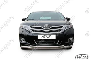 AFZDATVEN01 Защита переднего бампера d76+d57 двойная Arbori нерж. сталь для Toyota VENZA 2012-2017
