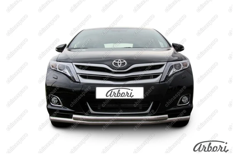 AFZDATVEN03 Защита переднего бампера d57+d57 двойная Arbori нерж. сталь для Toyota VENZA 2012-2017