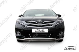 AFZDATVEN03 Защита переднего бампера d57+d57 двойная Arbori нерж. сталь для Toyota VENZA 2012-2017