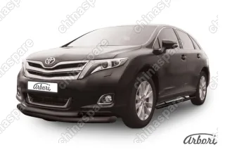 AFZDATVEN01B Защита переднего бампера d76+d57 двойная Arbori черн. для Toyota VENZA 2012-2017