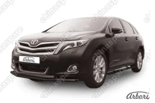 AFZDATVEN03B Защита переднего бампера d57+d57 двойная Arbori черн. для Toyota VENZA 2012-2017