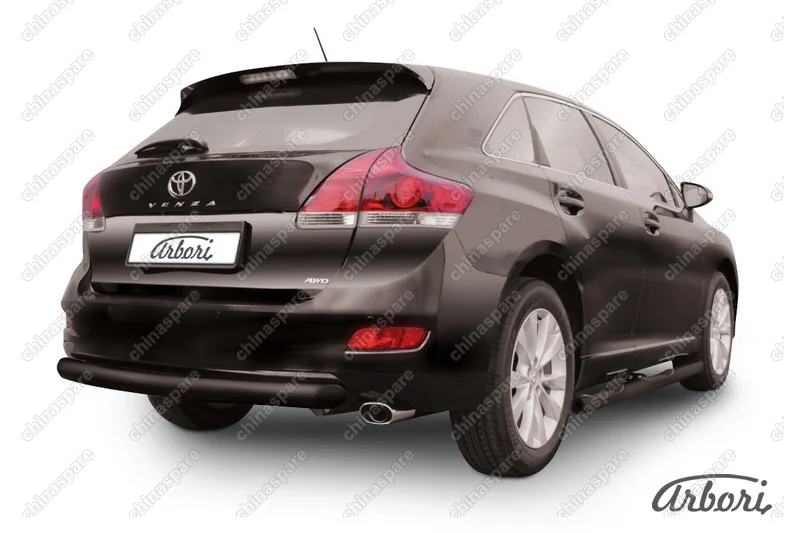 AFZDATVEN10B Защита заднего бампера d76 радиусная Arbori черн. для Toyota VENZA 2012-2017