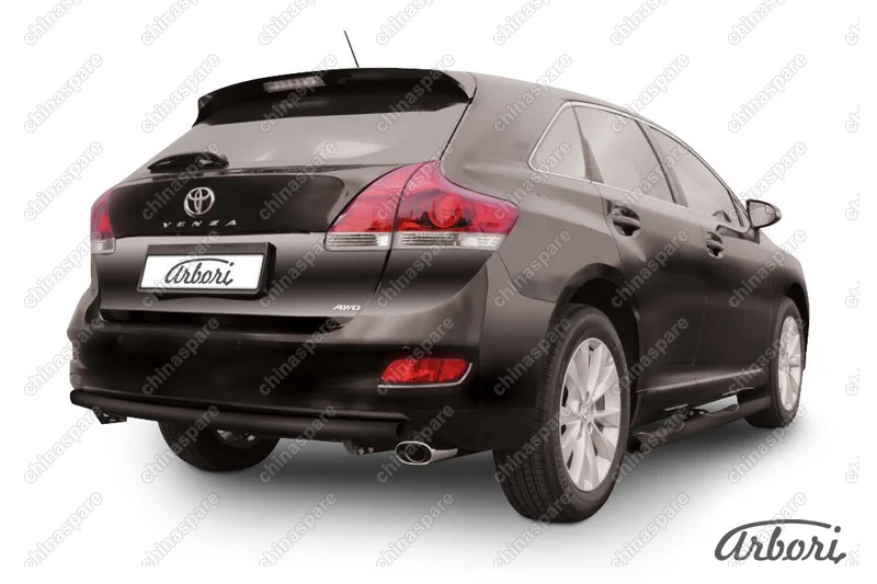 AFZDATVEN12B Защита заднего бампера d57 радиусная Arbori черн. для Toyota VENZA 2012-2017