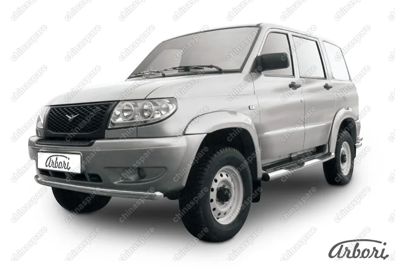 AFZDAUP06 Защита переднего бампера d57 Arbori нерж. сталь для UAZ PATRIOT 2005-2014