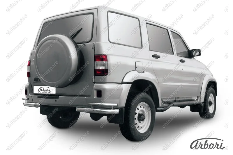 AFZDAUP08 Уголки d76+d42 двойные Arbori нерж. сталь для UAZ PATRIOT 2005-2014