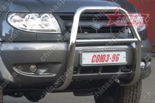 UAZP550256 Решётка передняя мини d 60 высокая "UAZ Patriot" 2005-2015