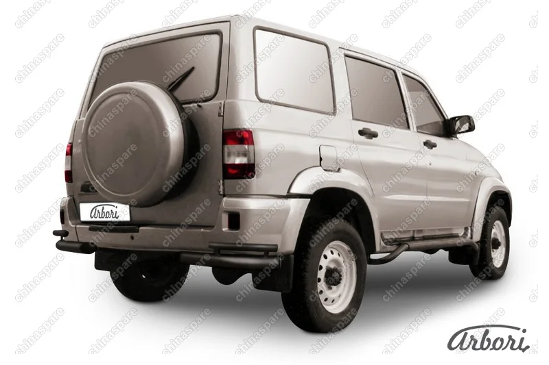 AFZDAUP08B Уголки d76+d42 двойные Arbori черн. для UAZ PATRIOT 2005-2014