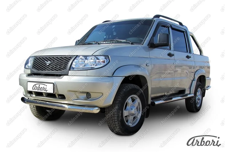 AFZDAUPPIC02 Защита переднего бампера d76 Arbori нерж. сталь для UAZ PICKUP 2007-2014