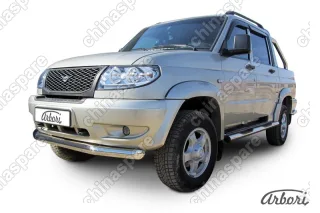 AFZDAUPPIC02 Защита переднего бампера d76 Arbori нерж. сталь для UAZ PICKUP 2007-2014