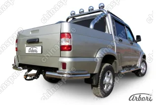 AFZDAUPPIC06 Уголки d76+d42 двойные Arbori нерж. сталь для UAZ PICKUP 2007-2014
