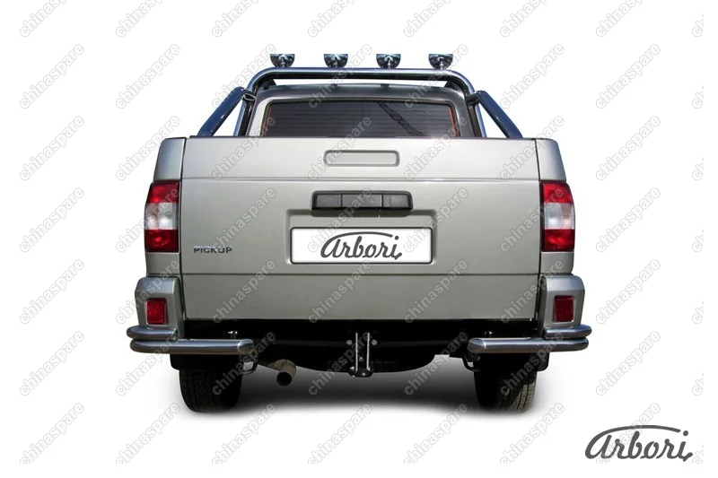 AFZDAUPPIC08 Уголки d57+d42 двойные Arbori нерж. сталь для UAZ PICKUP 2007-2014