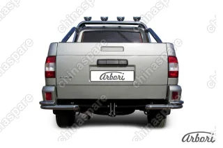 AFZDAUPPIC08 Уголки d57+d42 двойные Arbori нерж. сталь для UAZ PICKUP 2007-2014