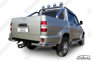AFZDAUPPIC08 Уголки d57+d42 двойные Arbori нерж. сталь для UAZ PICKUP 2007-2014