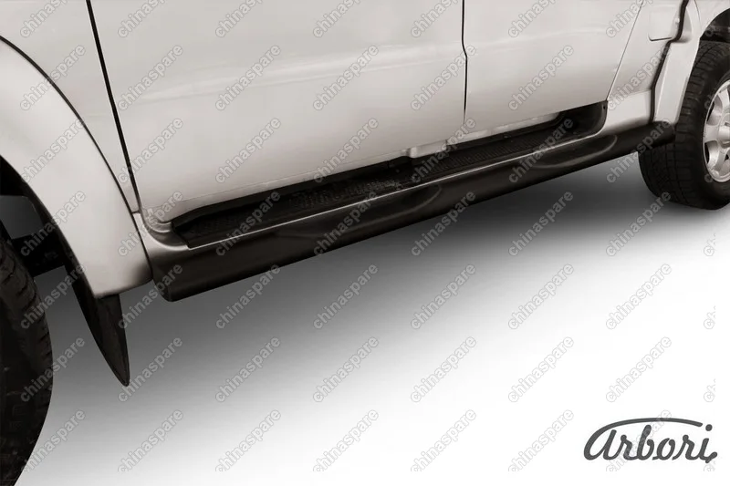 AFZDAUPPIC05B Защита порогов d76 с проступями  Arbori черн. для UAZ PICKUP 2007-2014